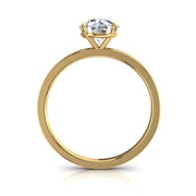 Solitaire Ely2 bague diamant synthétique rond 1.20 carat or jaune 14 carats